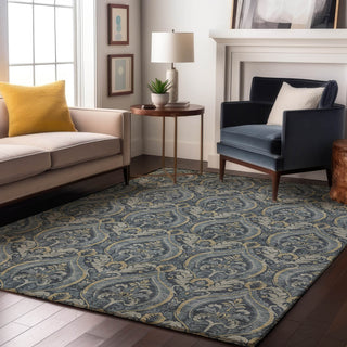 Piper Looms Mayfield Panel AMF572 Blue Machine Washable Area Rug Lifestyle Image Feature