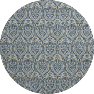 Piper Looms Mayfield Panel AMF572 Blue Machine Washable Area Rug Round Main Image