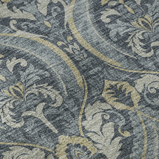 Piper Looms Mayfield Panel AMF572 Blue Machine Washable Area Rug Swatch Image