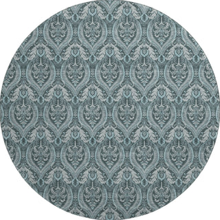 Piper Looms Mayfield Panel AMF572 Teal Machine Washable Area Rug Round Main Image