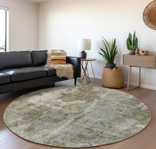 Piper Looms Mayfield Modern AMF573 Beige Machine Washable Area Rug Round Lifestyle Image Feature