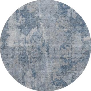 Piper Looms Mayfield Modern AMF573 Blue Machine Washable Area Rug Round Main Image
