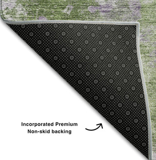 Piper Looms Mayfield Modern AMF573 Green Machine Washable Area Rug Backing Image