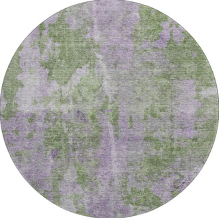 Piper Looms Mayfield Modern AMF573 Green Machine Washable Area Rug Round Main Image