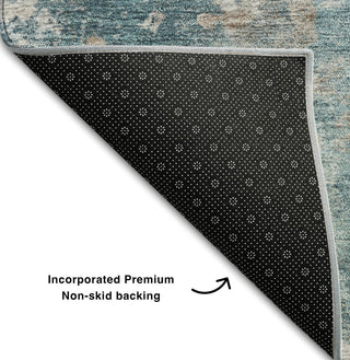 Piper Looms Mayfield Modern AMF573 Teal Machine Washable Area Rug Backing Image
