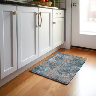 Piper Looms Mayfield Modern AMF573 Teal Machine Washable Area Rug Scatter Lifestyle Image Feature