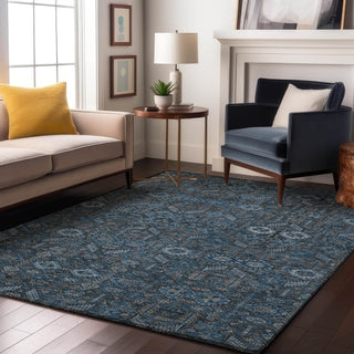 Piper Looms Mayfield Bohemian AMF574 Blue Machine Washable Area Rug Lifestyle Image Feature
