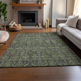 Piper Looms Mayfield Bohemian AMF574 Green Machine Washable Area Rug Lifestyle Image Feature