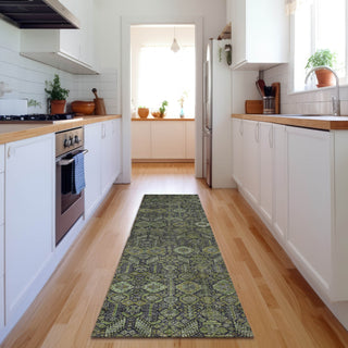 Piper Looms Mayfield Bohemian AMF574 Green Machine Washable Area Rug Runner Lifestyle Image Feature