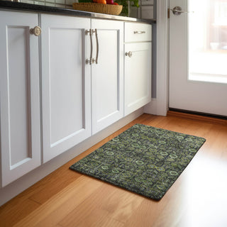 Piper Looms Mayfield Bohemian AMF574 Green Machine Washable Area Rug Scatter Lifestyle Image Feature