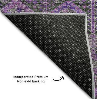 Piper Looms Mayfield Bohemian AMF574 Purple Machine Washable Area Rug Backing Image
