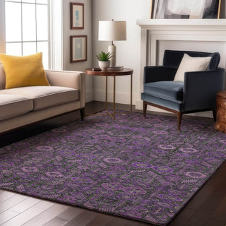 Piper Looms Mayfield Bohemian AMF574 Purple Machine Washable Area Rug Lifestyle Image Feature