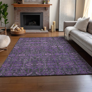 Piper Looms Mayfield Bohemian AMF574 Purple Machine Washable Area Rug Lifestyle Image Feature
