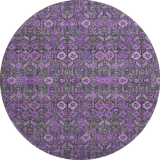 Piper Looms Mayfield Bohemian AMF574 Purple Machine Washable Area Rug Round Main Image