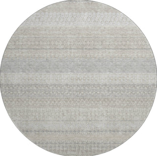 Piper Looms Mayfield Stripes AMF576 Ivory Machine Washable Area Rug Round Main Image