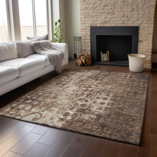 Piper Looms Mayfield Ikat AMF577 Chocolate Machine Washable Area Rug Lifestyle Image Feature