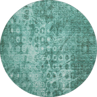 Piper Looms Mayfield Ikat AMF577 Teal Machine Washable Area Rug Round Main Image