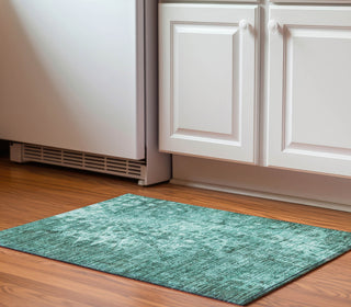 Piper Looms Mayfield Ikat AMF577 Teal Machine Washable Area Rug Scatter Lifestyle Image Feature