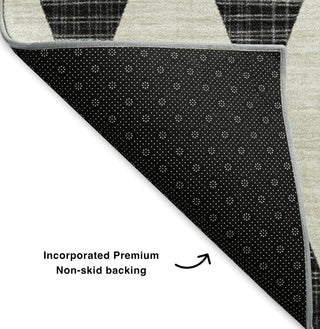 Piper Looms Mayfield Diamonds AMF578 Black Machine Washable Area Rug Backing Image