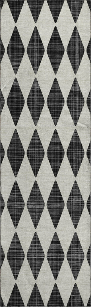 Piper Looms Mayfield Diamonds AMF578 Black Machine Washable Area Rug Runner Main Image