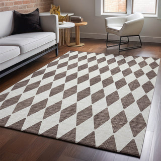 Piper Looms Mayfield Diamonds AMF578 Brown Machine Washable Area Rug Lifestyle Image Feature