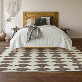 Piper Looms Mayfield Diamonds AMF578 Brown Machine Washable Area Rug Lifestyle Image Feature