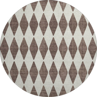 Piper Looms Mayfield Diamonds AMF578 Brown Machine Washable Area Rug Round Main Image