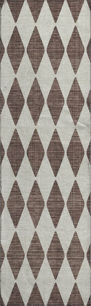 Piper Looms Mayfield Diamonds AMF578 Brown Machine Washable Area Rug Runner Main Image