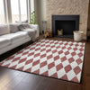 Piper Looms Mayfield Diamonds AMF578 Burgundy Machine Washable Area Rug Lifestyle Image Feature