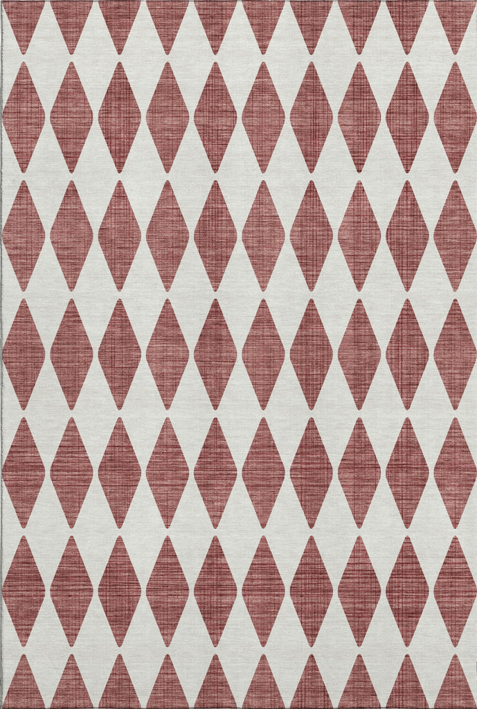 Piper Looms Mayfield Diamonds AMF578 Burgundy Machine Washable Area Rug main image