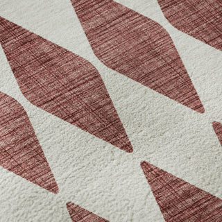 Piper Looms Mayfield Diamonds AMF578 Burgundy Machine Washable Area Rug Swatch Image