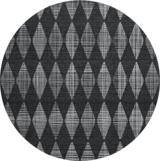 Piper Looms Mayfield Diamonds AMF578 Charcoal Machine Washable Area Rug Round Main Image