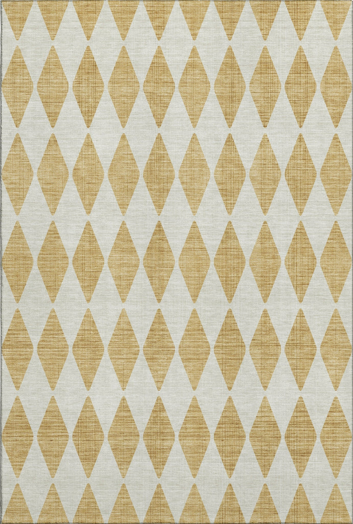 Piper Looms Mayfield Diamonds AMF578 Gold Machine Washable Area Rug main image