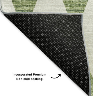 Piper Looms Mayfield Diamonds AMF578 Green Machine Washable Area Rug Backing Image