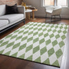 Piper Looms Mayfield Diamonds AMF578 Green Machine Washable Area Rug Lifestyle Image Feature