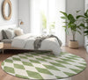 Piper Looms Mayfield Diamonds AMF578 Green Machine Washable Area Rug Round Lifestyle Image Feature