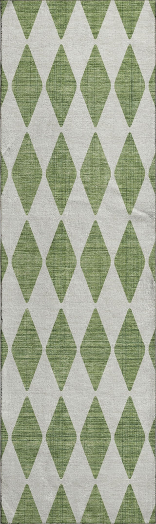 Piper Looms Mayfield Diamonds AMF578 Green Machine Washable Area Rug Runner Main Image