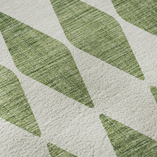 Piper Looms Mayfield Diamonds AMF578 Green Machine Washable Area Rug Swatch Image