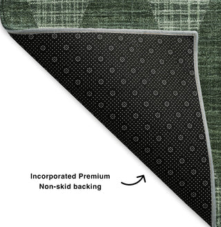 Piper Looms Mayfield Diamonds AMF578 Olive Machine Washable Area Rug Backing Image