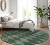 Piper Looms Mayfield Diamonds AMF578 Olive Machine Washable Area Rug Round Lifestyle Image Feature