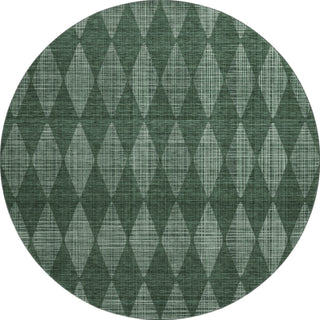 Piper Looms Mayfield Diamonds AMF578 Olive Machine Washable Area Rug Round Main Image