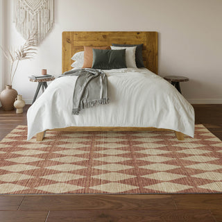 Piper Looms Mayfield Diamonds AMF578 Paprika Machine Washable Area Rug Lifestyle Image Feature