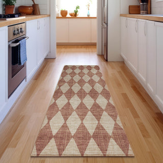 Piper Looms Mayfield Diamonds AMF578 Paprika Machine Washable Area Rug Runner Lifestyle Image Feature