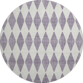 Piper Looms Mayfield Diamonds AMF578 Purple Machine Washable Area Rug Round Main Image