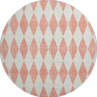 Piper Looms Mayfield Diamonds AMF578 Salmon Machine Washable Area Rug Round Main Image