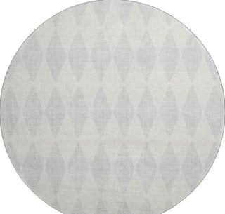Piper Looms Mayfield Diamonds AMF578 Silver Machine Washable Area Rug Round Main Image