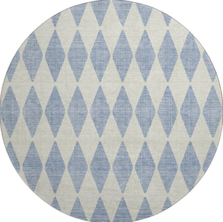 Piper Looms Mayfield Diamonds AMF578 Sky Machine Washable Area Rug Round Main Image