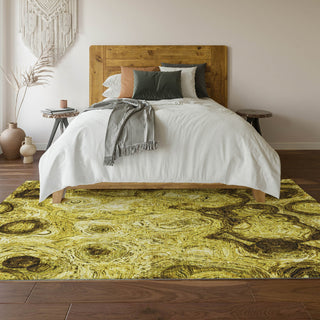 Piper Looms Mayfield Circles AMF579 Gold Machine Washable Area Rug Lifestyle Image Feature