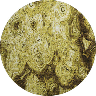 Piper Looms Mayfield Circles AMF579 Gold Machine Washable Area Rug Round Main Image