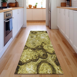 Piper Looms Mayfield Circles AMF579 Gold Machine Washable Area Rug Runner Lifestyle Image Feature